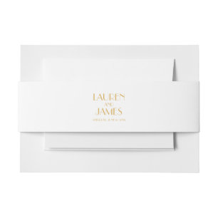 Cintas Para Invitaciones Boda Art Deco del Oro Blanco