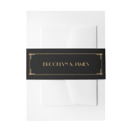 Cintas Para Invitaciones Boda Art Déco Negra