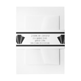 Cintas Para Invitaciones Boda Art Deco Negro Y Blanco