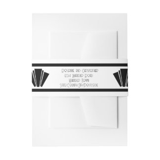 Cintas Para Invitaciones Boda Art Deco Negro Y Blanco