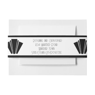 Cintas Para Invitaciones Boda Art Deco Negro Y Blanco