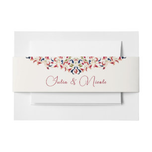 Cintas Para Invitaciones Boda Artística Botánica Floral de Lujo Paisley
