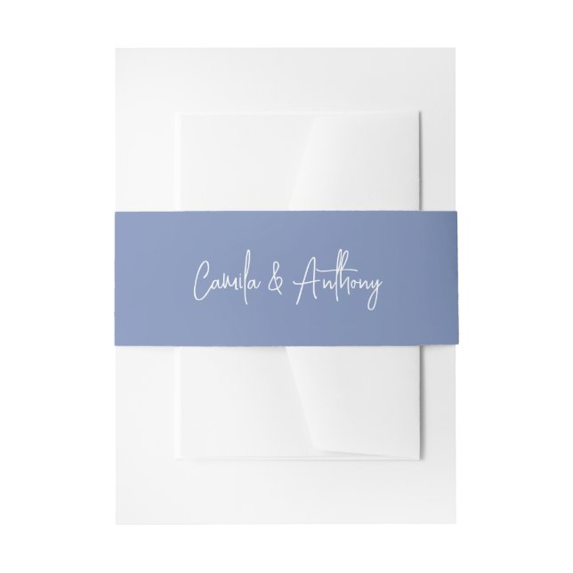 Cintas Para Invitaciones Boda azul (Anverso Ejemplo)