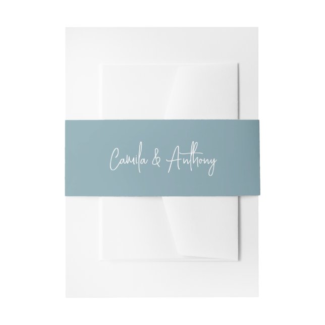 Cintas Para Invitaciones Boda azul (Anverso Ejemplo)