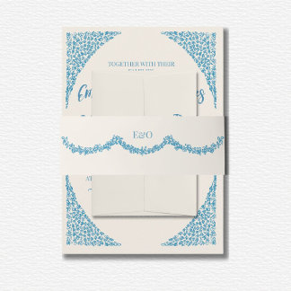 Cintas Para Invitaciones Boda azul Azulejo