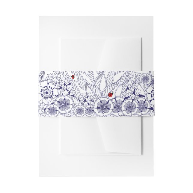 Cintas Para Invitaciones Boda Azul Blanco (Anverso Ejemplo)