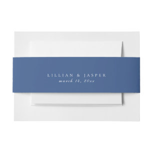 Cintas Para Invitaciones Boda azul clásico sólido
