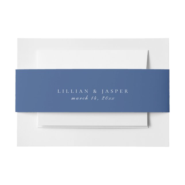 Cintas Para Invitaciones Boda azul clásico sólido (Anverso Ejemplo)
