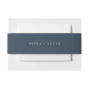 Cintas Para Invitaciones Boda azul de la marina silenciada