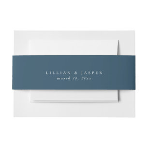 Cintas Para Invitaciones Boda azul de la Marina Sólida