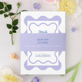 Cintas Para Invitaciones Boda azul de lavanda moderna