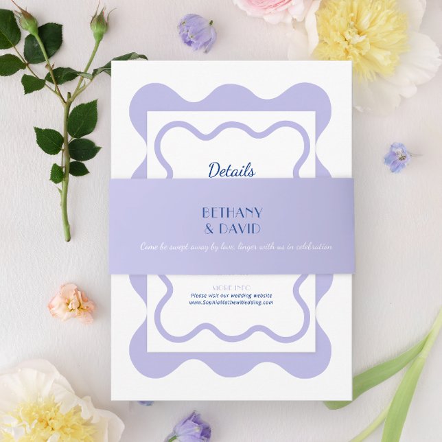 Cintas Para Invitaciones Boda azul de lavanda moderna (Subido por el creador)