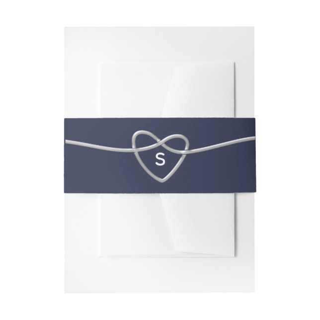 Cintas Para Invitaciones Boda Azul Marino (Anverso Ejemplo)