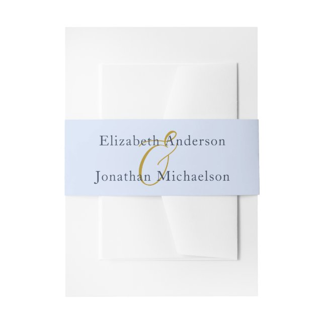 Cintas Para Invitaciones Boda azul opulento (Anverso Ejemplo)