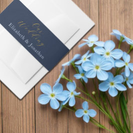 Cintas Para Invitaciones Boda azul opulento