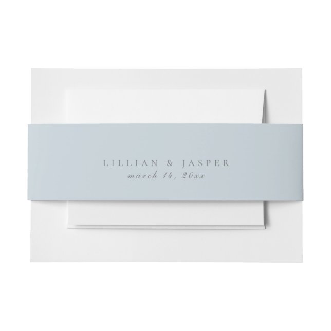 Cintas Para Invitaciones Boda azul Pastel sólido (Anverso Ejemplo)