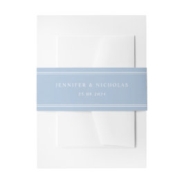 Cintas Para Invitaciones Boda Azul Polvo Moderna y Elegante