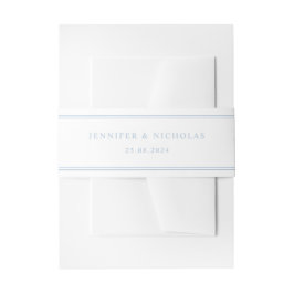 Cintas Para Invitaciones Boda Azul Polvo Moderna y Elegante