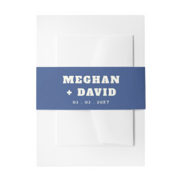 Cintas Para Invitaciones Boda azul sólido