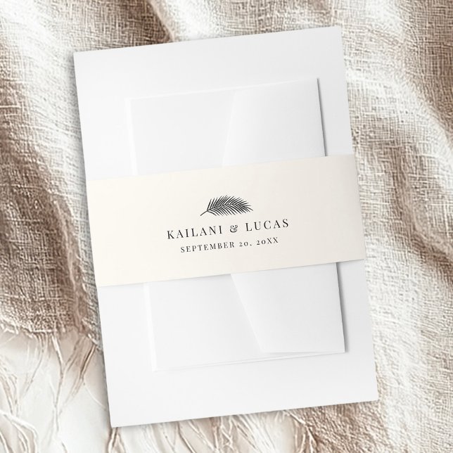 Cintas Para Invitaciones Boda Bahia Minimal Palm Leaf (Subido por el creador)