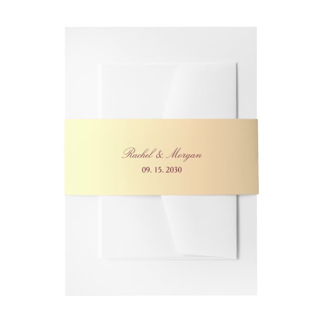 Cintas Para Invitaciones Boda Barroca de Oro de Borgoña (Anverso Ejemplo)