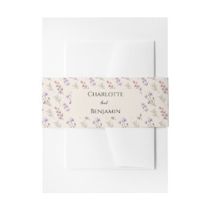 Cintas Para Invitaciones Boda Beige de flor silvestre moderna