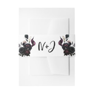 Cintas Para Invitaciones Boda Blanca Floral Romántica Oscura y Melancólica