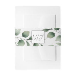 Cintas Para Invitaciones Boda Blanca Moderna con Vegetación Mínima