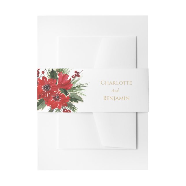 Cintas Para Invitaciones Boda blanco de Navidades clásicos simples (Anverso Ejemplo)