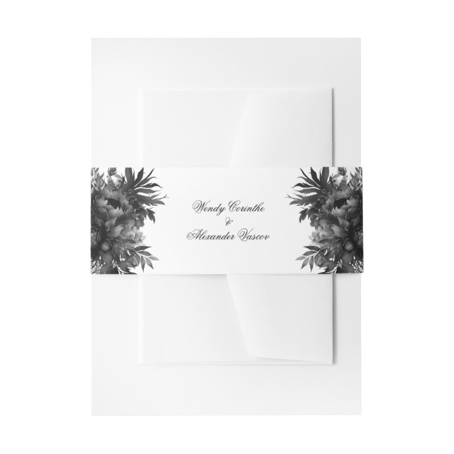Cintas Para Invitaciones Boda blanco gótico clásico (Anverso Ejemplo)