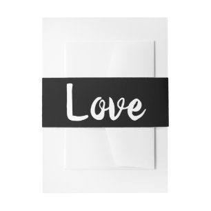 Cintas Para Invitaciones Boda Blanco Negro Amor Moderno Elegante Con Tenden