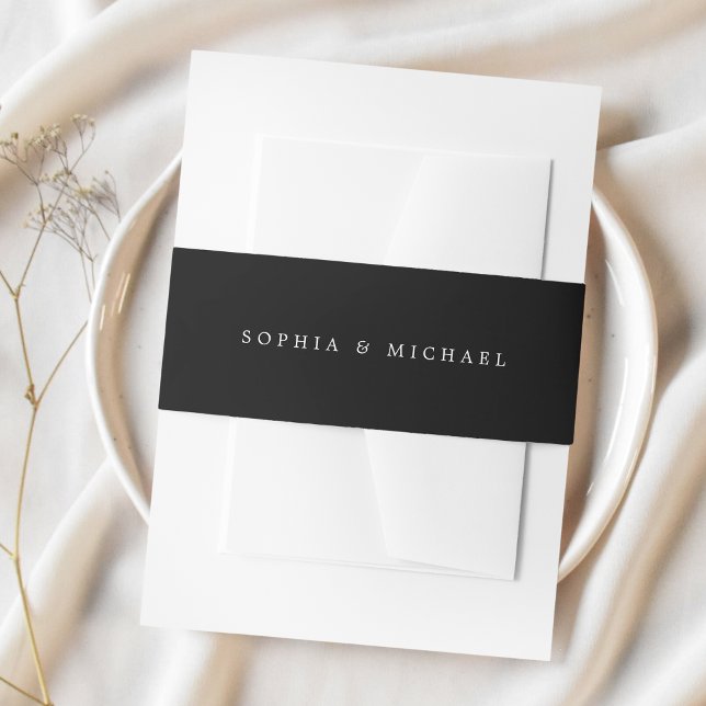 Cintas Para Invitaciones Boda blanco negro clásico (Subido por el creador)