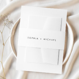 Cintas Para Invitaciones Boda blanco negro Minimalista moderno