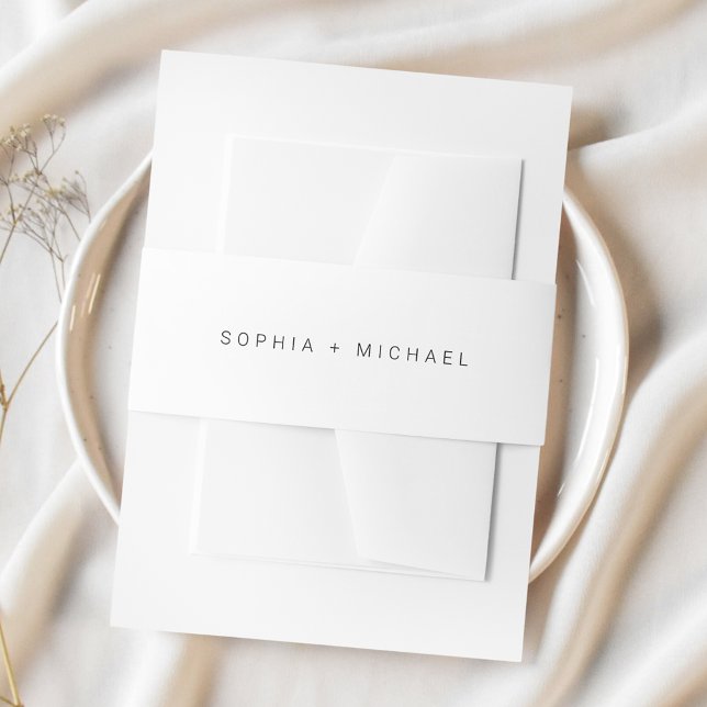 Cintas Para Invitaciones Boda blanco negro mínimo moderno (Subido por el creador)