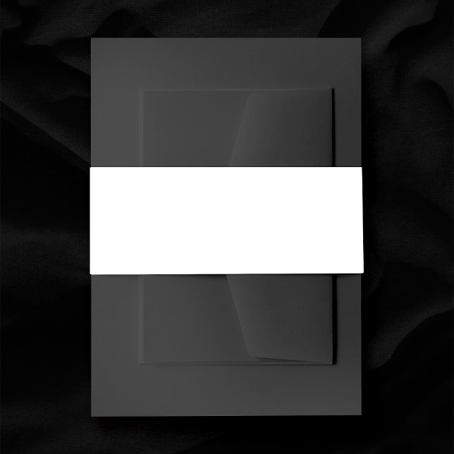 Cintas Para Invitaciones Boda blanco sencillo (In Situ of plain white belly band on dark envelope and invite)
