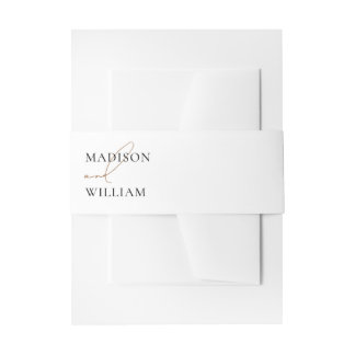 Cintas Para Invitaciones Boda blanco simple moderno