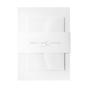 Cintas Para Invitaciones Boda blanco y azul turbio simple