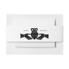 Cintas Para Invitaciones Boda blanco y negro simple del anillo de claddagh 