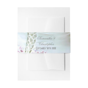 Cintas Para Invitaciones Boda blanco y rosa