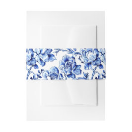 Cintas Para Invitaciones Boda Blue Floral Toile