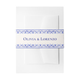 Cintas Para Invitaciones Boda Blue Mediterráneo & Rama de Limón