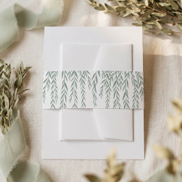 Cintas Para Invitaciones Boda Bohemiana Moderna Rústica con Follaje de Sauc