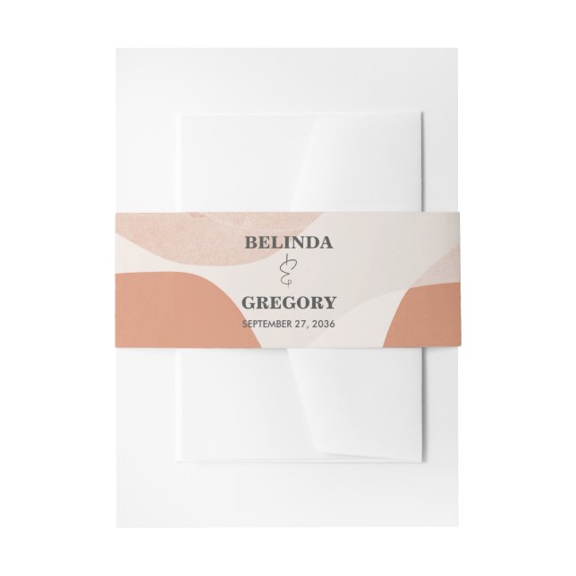 Cintas Para Invitaciones Boda bohemio moderno de abstracto de terracota (Anverso Ejemplo)