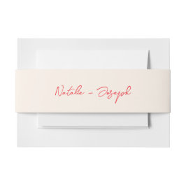 Cintas Para Invitaciones Boda Boho Caligrafía Retro Escrita a Mano Roja