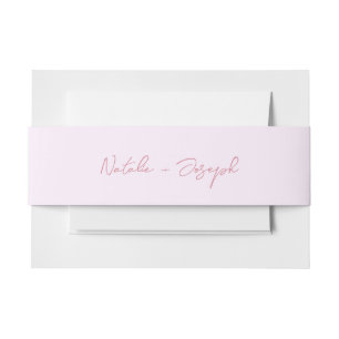 Cintas Para Invitaciones Boda Boho de Caligrafía Rosa Escrita a Mano Retro