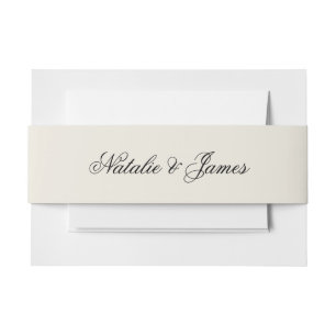 Cintas Para Invitaciones Boda Boho de Dinero Antiguo Negro y Crema