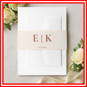 Cintas Para Invitaciones Boda Boho Flores Silvestres Monograma Naranja Quem