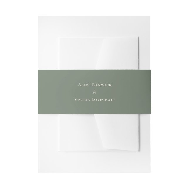 Cintas Para Invitaciones Boda Boho Sage Green simple (Anverso Ejemplo)