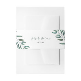 Cintas Para Invitaciones Boda Botánica de Verde Follaje Sofisticada y Simpl