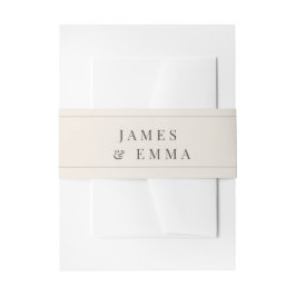 Cintas Para Invitaciones Boda Botánica Minimalista Beige Suave